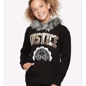 Justice Fur Hooded Sweatshirt